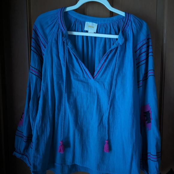 Anthropologie Maeve Runway Boho Embroidered Blouse - Picture 3 of 7
